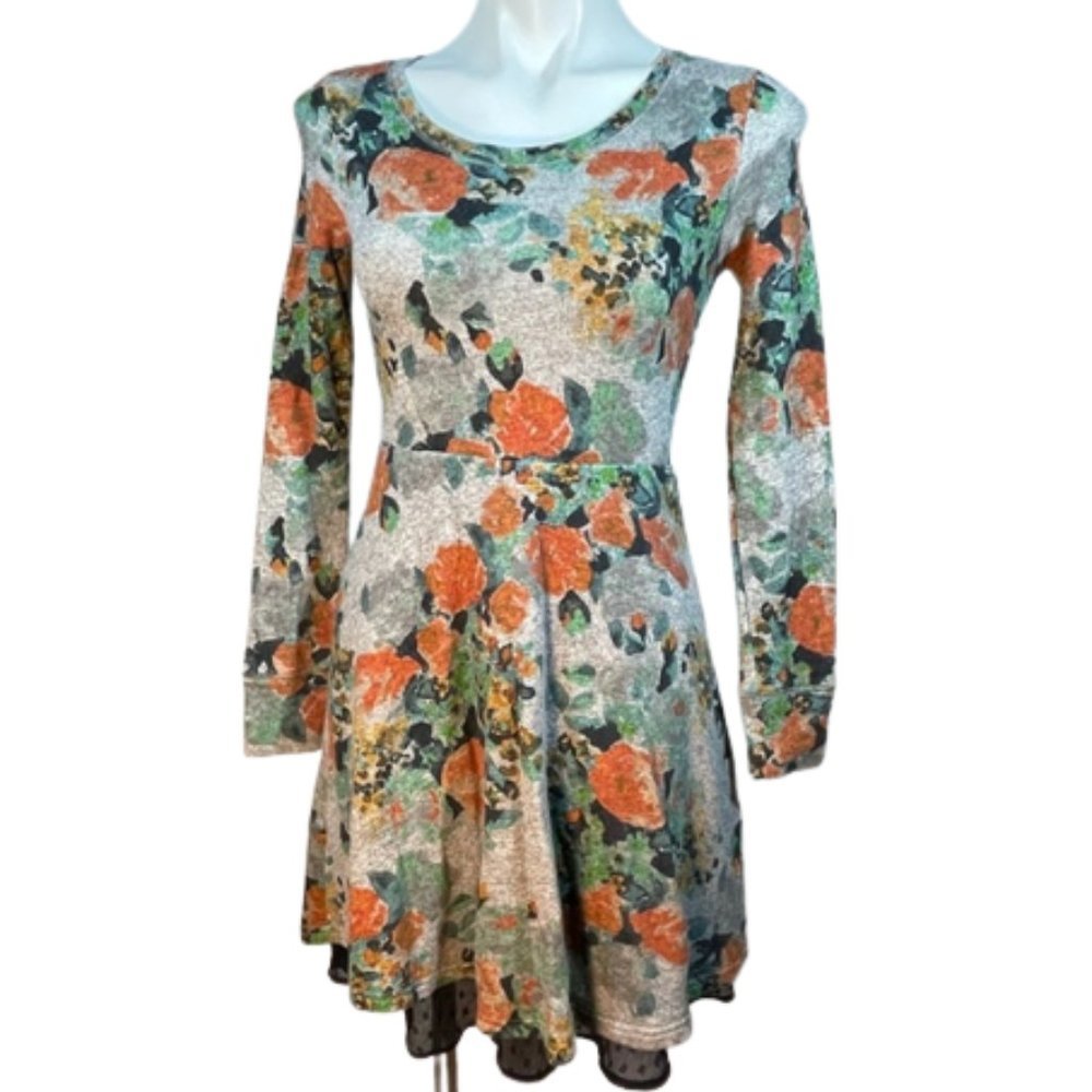 Anthropologie Floral Sweatshirt Dress XS - Picture 2 of 13